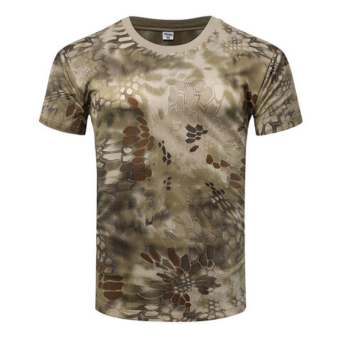 T-shirt camouflage à manches courtes pour hommes, respirant, séchage rapide, vêtements d'entraînement, t-shirt tactique physique d'extérieur