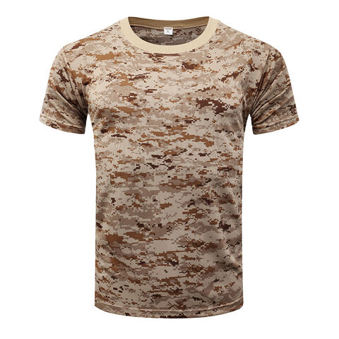 T-shirt camouflage à manches courtes pour hommes, respirant, séchage rapide, vêtements d'entraînement, t-shirt tactique physique d'extérieur