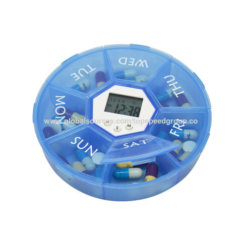 Smarte Tabletten-Erinnerungsbox mit Timer, tragbare Verpackung, Aufbewahrungsbox, elektronischer, intelligenter Medikamentenspender OEM