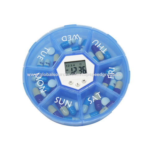 Smarte Tabletten-Erinnerungsbox mit Timer, tragbare Verpackung, Aufbewahrungsbox, elektronischer, intelligenter Medikamentenspender OEM
