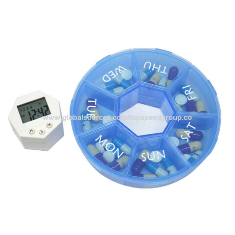 Smarte Tabletten-Erinnerungsbox mit Timer, tragbare Verpackung, Aufbewahrungsbox, elektronischer, intelligenter Medikamentenspender OEM