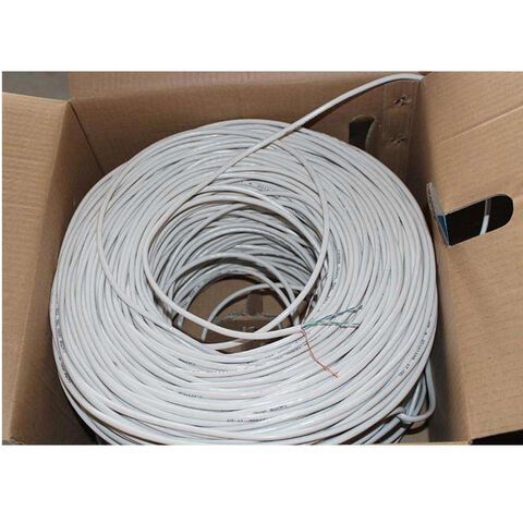 بكرة كابل شبكة إيثرنت UTP CAT5E بنحاس نحاسين من النحاس النحاس المتين كابل اتصالات لون ابيض غير محمي
