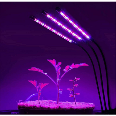 Lámpara LED de Crecimiento para Plantas de Interior con 1/2/3/4 Cabezales, Luces de Siembra Programables con Adaptador AC, 3 Modos