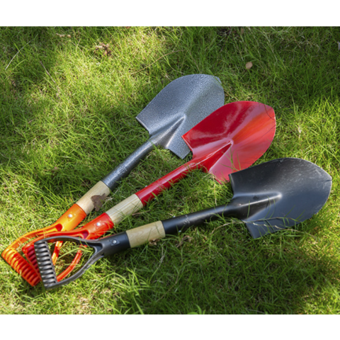 Pás de escavação com vários tamanhos e tipos para jardinagem, gestão de terrenos, trabalho de quintal, agricultura