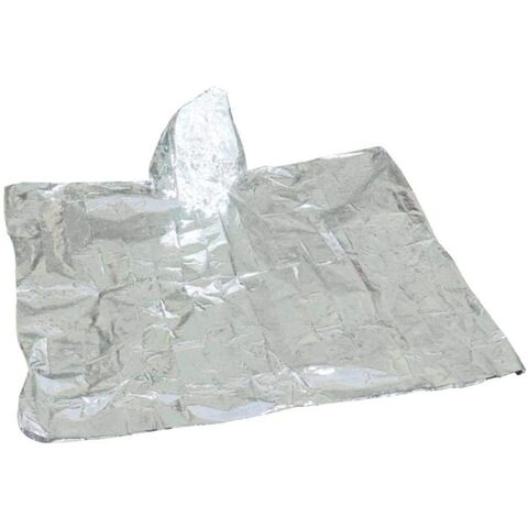 Poncho Térmico de Emergencia de Mylar, Impermeable y Compacto, para Primeros Auxilios, Adultos y Equipo de Supervivencia, Color Plata
