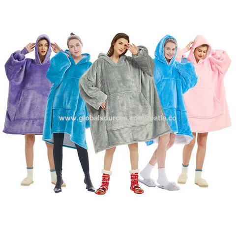 Decken-Hoodie-Sweatshirt, tragbare Sherpa-Fleece-Übergroße TV-Decke