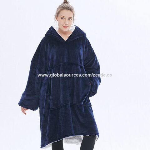 Decken-Hoodie-Sweatshirt, tragbare Sherpa-Fleece-Übergroße TV-Decke