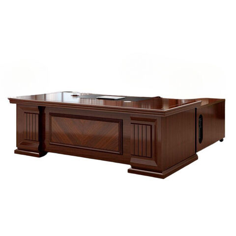 Mesa de escritório de madeira maciça para chefe, combinação de mesa e cadeira simples e moderna para presidente, mesa de supervisor e gerente, mesa Taipan