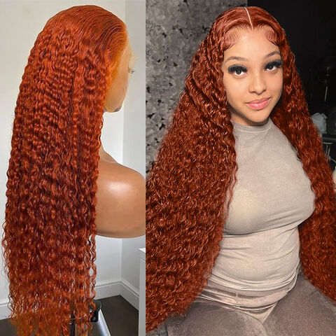 Factory Price Water Wave 13x4 Lace Front Wig Brazilian Remy Hair Wigs Ginger Orange Wig Full Lace Front Human Hair Wigs Brazilian Remy Hair Orange Wig Lace Front Human Hair Wigs