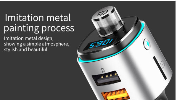 Bluetooth FM Transmitter 7 Color LED light car Adapter with QC3.0 Charging,Siri Google Assistant supplier