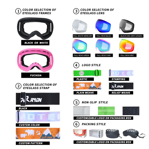 Lunettes de Ski Personnalisées - Lunettes de Ski & Snowboard Personnalisables | Ajustement Sur Mesure, Élégantes & Durables pour un Confort et une Performance Optimaux