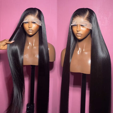 Echthaarperücken mit glattem indischem Haar, kleberlose Full HD Transparent Lace Front Perücken, Bone Straight Remy Haar HD Lace Perücke 13x6