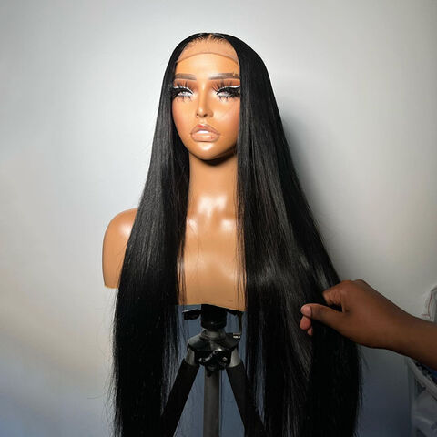 Echthaarperücken mit glattem indischem Haar, kleberlose Full HD Transparent Lace Front Perücken, Bone Straight Remy Haar HD Lace Perücke 13x6