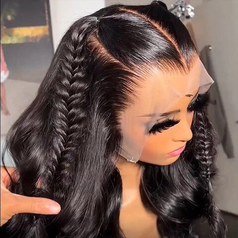 Echthaarperücken mit glattem indischem Haar, kleberlose Full HD Transparent Lace Front Perücken, Bone Straight Remy Haar HD Lace Perücke 13x6