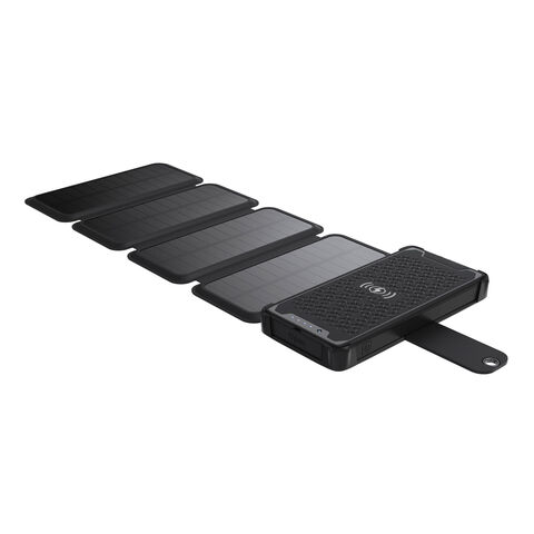 Fournisseur de Chargeur Solaire Power Bank, Batterie Externe Solaire Portable USB C d'Extérieur, Charge Sans Fil, Avec Lumière LED pour Smartphones