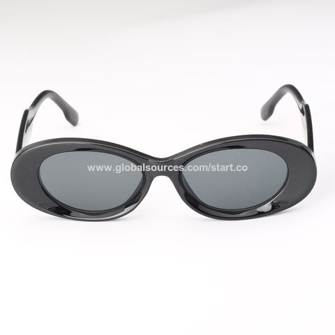Modische Unisex-Sonnenbrille aus Kunststoff, schmale ovale Form, UV 400 Schutz Rauchglas, Farbe optional, CE-, FDA-Zulassung, OEM willkommen