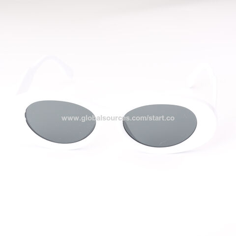 Modische Unisex-Sonnenbrille aus Kunststoff, schmale ovale Form, UV 400 Schutz Rauchglas, Farbe optional, CE-, FDA-Zulassung, OEM willkommen