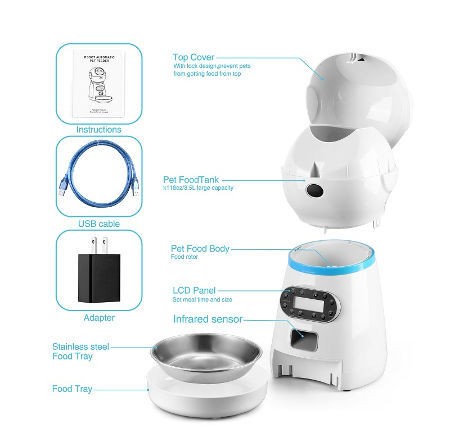 3.5L Smart Auto Timed Dog Pet Feeder Cat Automatic Food Dispenser Feeder With Stainless Bowl supplier
