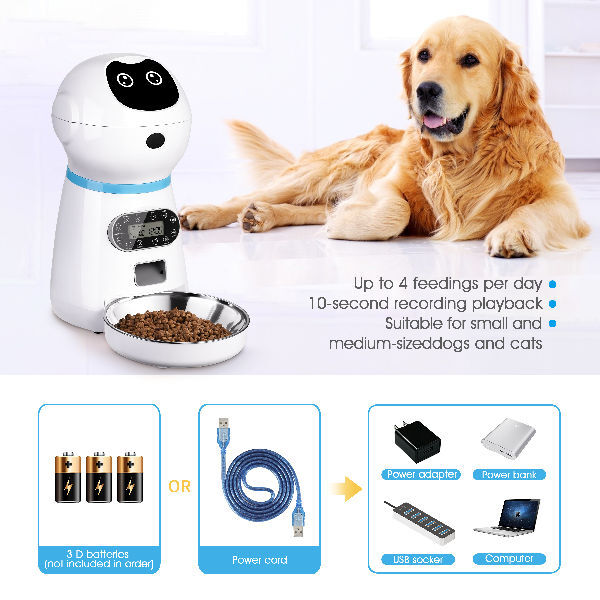 3.5L Smart Auto Timed Dog Pet Feeder Cat Automatic Food Dispenser Feeder With Stainless Bowl supplier