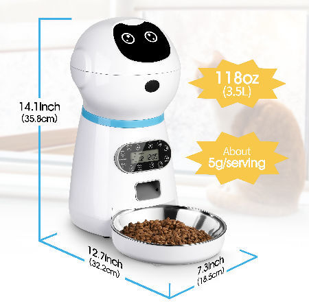 3.5L Smart Auto Timed Dog Pet Feeder Cat Automatic Food Dispenser Feeder With Stainless Bowl supplier