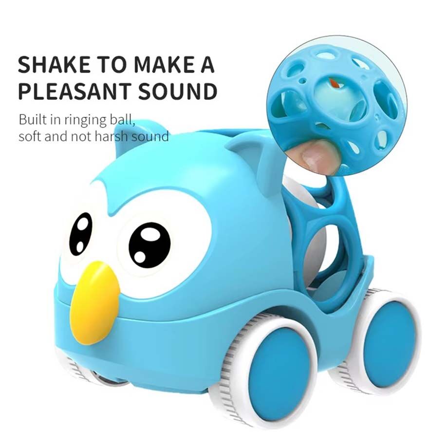 Safety Cartoon Animal Soft Ball Plastic Sound Maker Bell Car Toy Rattle ...