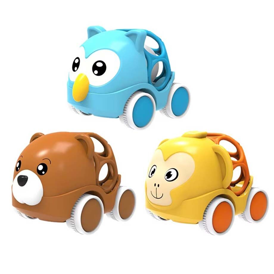 Safety Cartoon Animal Soft Ball Plastic Sound Maker Bell Car Toy Rattle ...