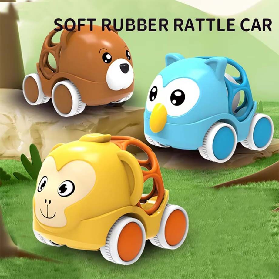 Toy Rrttle Car Safety Cartoon Animal Soft Ball Plastic Sound Maker Bell Car Toy Rattle ...