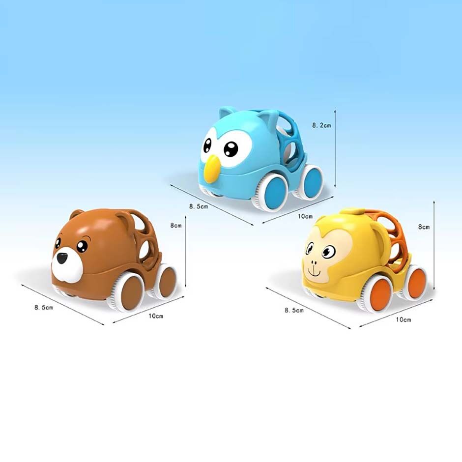 Safety Cartoon Animal Soft Ball Plastic Sound Maker Bell Car Toy Rattle ...