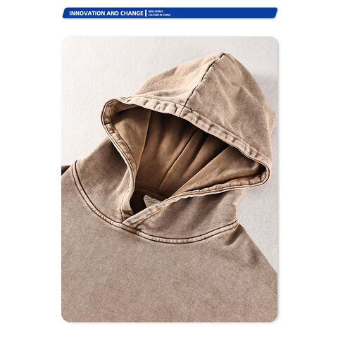 Acid Wash 100 Percent Cotton Hoodies Wholesale Wholesale 500gsm