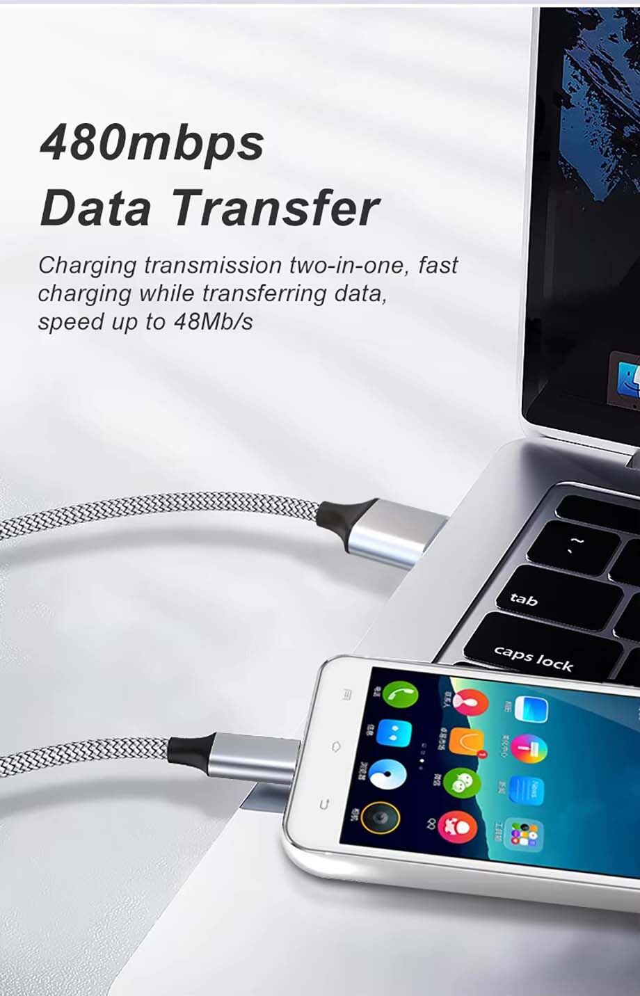 V8 Android Cable 1m/2m Nylon Braid Cable V8 Micro Usb Fast Charging Data Cable For ...