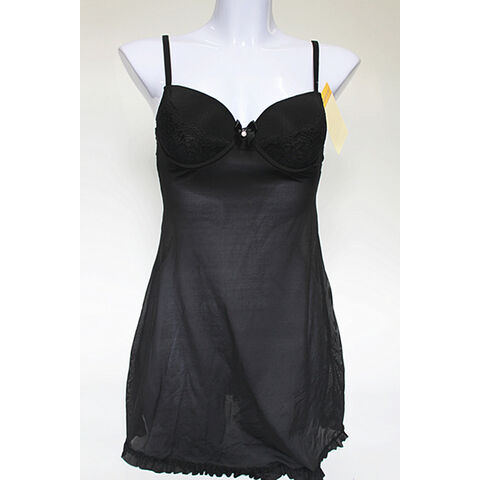 Chemise de Nuit Femme Nuisette Col en V Style Cour Maille Robe de Nuit Sexy Dentelle Chemise de Nuit Robe d'Intérieur Fille