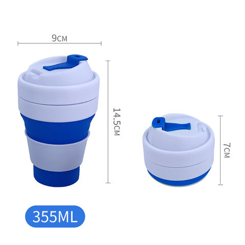 Bouteille d'eau écologique OEM pour l'extérieur, gobelet pliable en silicone rétractable pour voyage, gobelet à café avec logo personnalisé