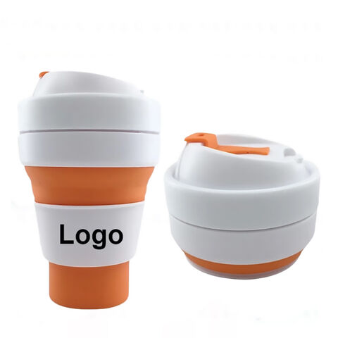 Bouteille d'eau écologique OEM pour l'extérieur, gobelet pliable en silicone rétractable pour voyage, gobelet à café avec logo personnalisé