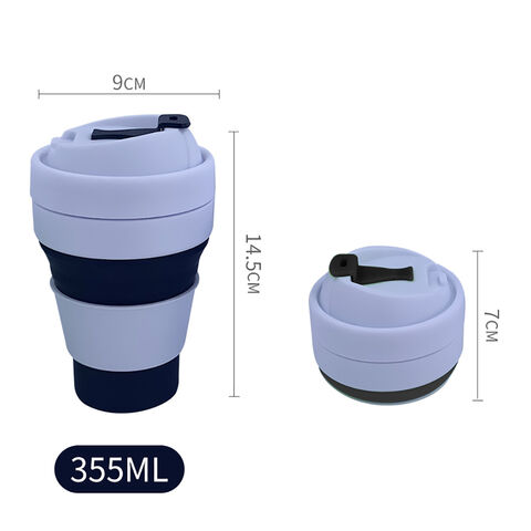 Bouteille d'eau écologique OEM pour l'extérieur, gobelet pliable en silicone rétractable pour voyage, gobelet à café avec logo personnalisé