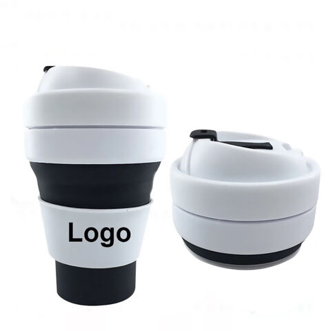 Bouteille d'eau écologique OEM pour l'extérieur, gobelet pliable en silicone rétractable pour voyage, gobelet à café avec logo personnalisé