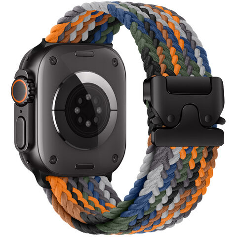 Tali Loop Nilon Jalin Elastis Gesper Parasut Baru Untuk Apple Watch Ultra 2 49mm, Band Untuk Iwatch Series 10 9 8 41 42 45 46 Mm