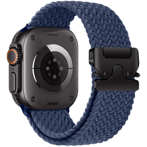 Tali Loop Nilon Jalin Elastis Gesper Parasut Baru Untuk Apple Watch Ultra 2 49mm, Band Untuk Iwatch Series 10 9 8 41 42 45 46 Mm