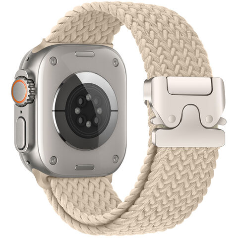 Tali Loop Nilon Jalin Elastis Gesper Parasut Baru Untuk Apple Watch Ultra 2 49mm, Band Untuk Iwatch Series 10 9 8 41 42 45 46 Mm