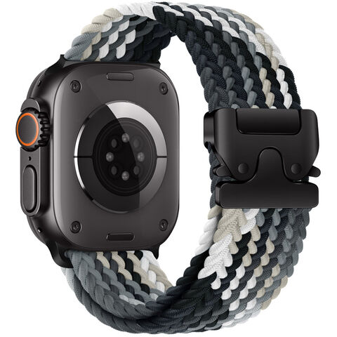 Tali Loop Nilon Jalin Elastis Gesper Parasut Baru Untuk Apple Watch Ultra 2 49mm, Band Untuk Iwatch Series 10 9 8 41 42 45 46 Mm