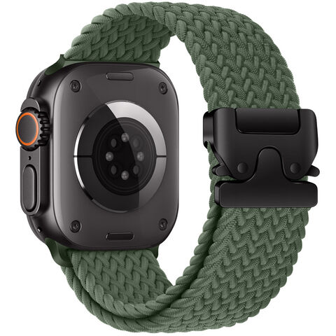 Tali Loop Nilon Jalin Elastis Gesper Parasut Baru Untuk Apple Watch Ultra 2 49mm, Band Untuk Iwatch Series 10 9 8 41 42 45 46 Mm