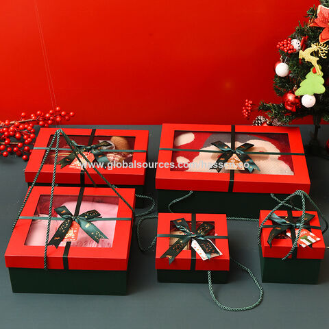 Christmas Gift Box Christmas Open Window Transparent Red