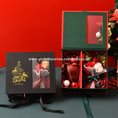 Christmas Gift Box Christmas Open Window Transparent Red