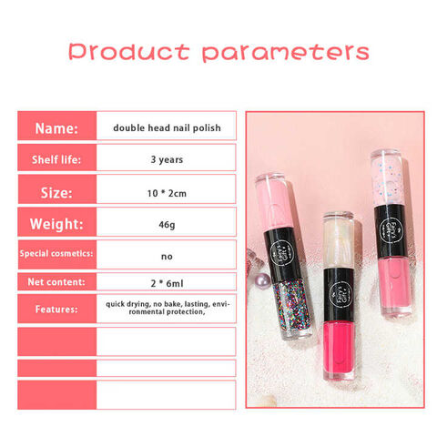Esmalte de Unhas de Cabeça Dupla Secagem Rápida Sem Cozimento Durável Não Descasca Nail Art Tudo Para Manicure Esmalte de Unhas em Gel Regular