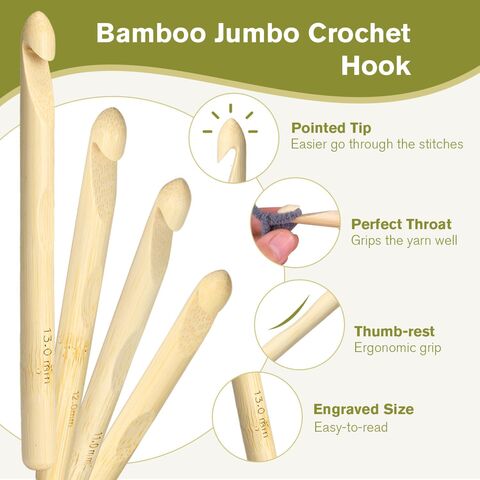 Ensemble de crochets de crochet personnalisables, crochets de crochet ergonomiques en bois, crochets de crochet personnalisés en gros, crochets de crochet en bambou.