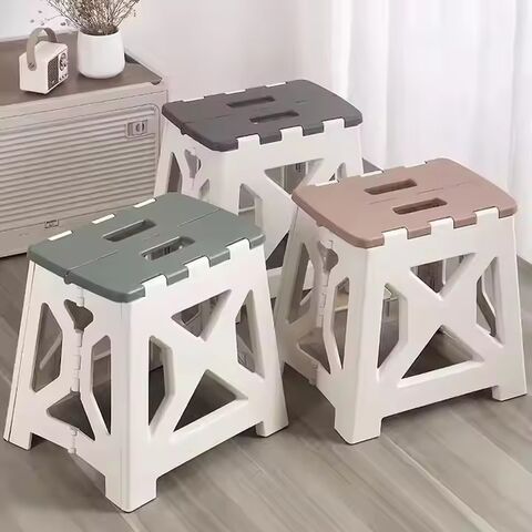 Banco Dobrável Portátil de Plástico para Camping ao Ar Livre, Cadeira Assento para Casa, Banheiro, Cozinha, Jardim, Camping, Crianças e Adultos