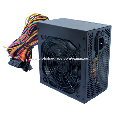 PSU ATX 500W dengan kipas 12cm, sarung hitam