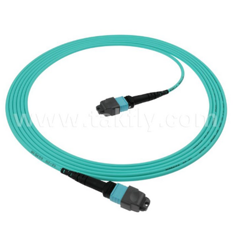 Latiguillo MPO/UPC(F) a MPO/UPC(F) SENKO de 12 fibras Multimodo (OM4) Aqua Plenum (OFNP) Tipo B de 1/3/5/7/10 metros, 0.35dB máx.
