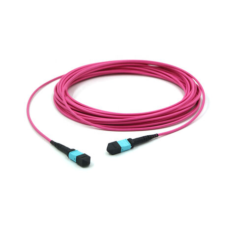 Latiguillo MPO/UPC(F) a MPO/UPC(F) SENKO de 12 fibras Multimodo (OM4) Aqua Plenum (OFNP) Tipo B de 1/3/5/7/10 metros, 0.35dB máx.