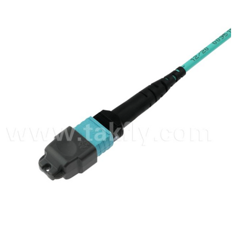 Latiguillo MPO/UPC(F) a MPO/UPC(F) SENKO de 12 fibras Multimodo (OM4) Aqua Plenum (OFNP) Tipo B de 1/3/5/7/10 metros, 0.35dB máx.