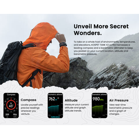 Nuevos Smart Bracelets KOSPET TANK X2 Ultra Resistentes 2024, 5ATM e IP69K a prueba de agua, anticorrosión, para deportes al aire libre, GPS Smartwatches